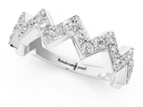 White gold Zigzag Diamond Pave Round Eternity Band with Prong Setting_36