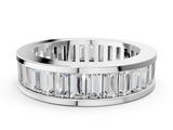 10K White Gold baguette eternity band with channel set