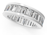 Silver baguette eternity band with channel set
