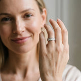 10K White Gold baguette eternity band with channel set