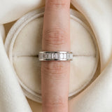 10K White Gold baguette eternity band with channel set