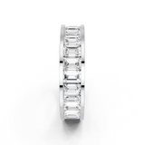 White gold emerald cut diamond eternity band with channel set_1