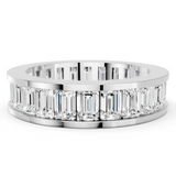 White gold emerald cut diamond eternity band with channel set_8