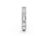 10K White Gold Emerald Cut Diamond Eternity Band with Shared Prong Setting
