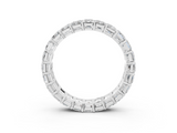 Platinum Emerald Cut Diamond Eternity Band with Shared Prong Setting