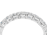 Platinum Emerald Cut Diamond Eternity Band with Shared Prong Setting