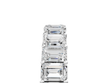 Platinum Emerald Cut Diamond Eternity Band with Shared Prong Setting