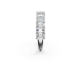 White gold emerald cut diamond half eternity band with shared prong setting_19