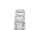 White gold emerald cut diamond half eternity band with shared prong setting_22