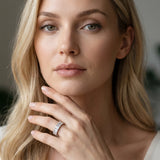 White gold emerald cut diamond half eternity band with shared prong setting_35