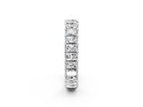 Platinum radiant eternity band with shared prong setting