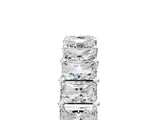 Platinum radiant eternity band with shared prong setting