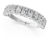 White gold radiant cut diamond half eternity band with shared prong setting_18