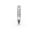 14K White Gold radiant  half eternity band with shared prong setting