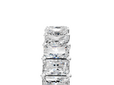 White gold radiant cut diamond half eternity band with shared prong setting_22
