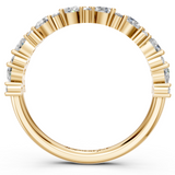 14K Yellow Gold Pear & Round Diamond Wedding Band