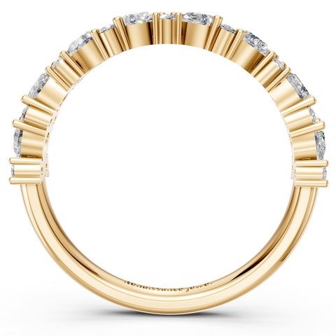 Yellow Gold Pear & Round Diamond Wedding Band 2