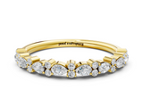 Yellow Gold Pear & Round Diamond Wedding Band_113