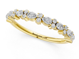 Yellow Gold Pear & Round Diamond Wedding Band_114