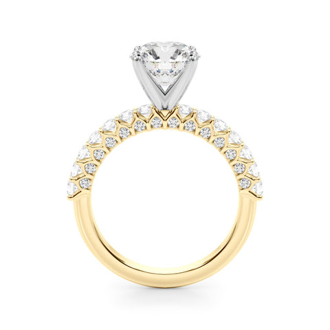 Yellow Radiant Brilliant Solitaire with Pavé Band and Four-Prong Setting