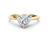 Yellow gold 0.5 Carat Heart Cut  Solitaire Engagement Ring with Classic Band and Four-Prong Setting_12