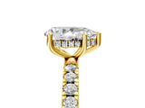 Yellow gold 0.5 Carat Pear Cut  Pave Band Solitaire Ring with Four-Prong Setting_17