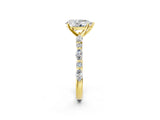 Yellow gold 0.5 Carat Pear Cut  Solitaire with Side Stones on a Pavé Band and Four-Prong Setting_14