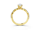 Yellow gold 0.5 Carat Pear Cut  Solitaire with Side Stones on a Pavé Band and Four-Prong Setting_15