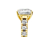 Yellow gold 0.5 Carat Princess Cut  Solitaire Ring with Cathedral Setting and Pavé Band_5