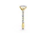 Yellow gold 0.5 Carat Radiant Cut  Solitaire with Side Stones on a Pavé Band and Four-Prong Setting_14