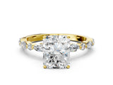 Yellow gold 0.5 Carat Radiant Cut  Solitaire with Side Stones on a Pavé Band and Four-Prong Setting_32
