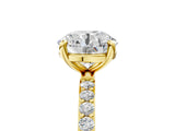 Yellow gold 0.5 Carat Round Cut  Solitaire Ring with Pave Band and Four Prong Setting_29