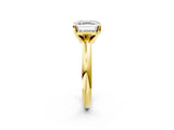 Yellow gold 1 Carat Asscher Cut  Solitaire Engagement Ring with Round Band and Four-Prong Setting_158