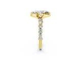 Yellow gold 1 Carat Marquise Cut  Solitaire with Side Stones, Pave Band, Four-Prong Setting_64