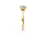Yellow gold 1 Carat Round Cut  Solitaire Engagement Ring with Classic Band and Four-Prong Setting_14