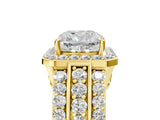 Yellow gold 1.5 Carat Cushion Cut Halo  Ring with Split Shank and Four-Prong Setting_5