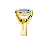 Yellow gold 1.5 Carat Emerald Cut  Solitaire Engagement Ring with Round Band and Four-Prong Setting_125