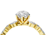 10K Yellow Gold 1.51 Carat F VS1 Marquise Diamond Ring with Marquise and Round Side Stones and Four-Prong Setting