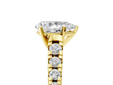 Yellow gold 1.5 Carat Pear Cut  Solitaire Ring with Cathedral Setting and Pavé Band_5