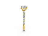 Yellow gold 1.5 Carat Round Cut  Solitaire with Side Stones on a Pavé Band and Four-Prong Setting_14
