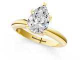 Yellow gold 10 Carat Pear Cut  Solitaire Engagement Ring with Round Band and Four-Prong Setting_121