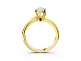 Yellow gold 10 Carat Pear Cut  Solitaire Engagement Ring with Round Band and Four-Prong Setting_123