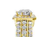 Yellow gold 2 Carat Heart Cut Halo  Ring with Split Shank and Four-Prong Setting_5