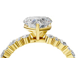 Yellow gold 2 Carat Heart Cut  Solitaire with Side Stones, Pave Band, Four-Prong Setting_16