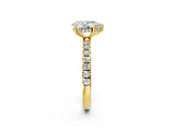 Yellow gold 2 Carat Pear Cut  Pave Band Solitaire Ring with Four-Prong Setting_14