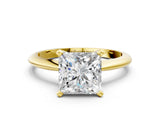 Yellow gold 2 Carat Princess Cut  Solitaire Engagement Ring with Classic Band and Four-Prong Setting_12
