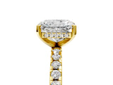 Yellow gold 2 Carat Radiant Cut  Solitaire Ring with Pavé Band and Four-Prong Setting_5