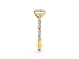 Yellow gold 2 Carat Radiant Cut  Solitaire with Side Stones on a Pavé Band and Four-Prong Setting_14