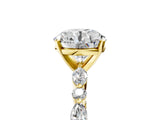 Yellow gold 2 Carat Round Cut  Solitaire with Side Stones on a Pavé Band and Four-Prong Setting_17