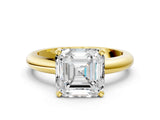 Yellow gold 2.5 Carat Asscher Cut  Solitaire Engagement Ring with Round Band and Four-Prong Setting_156